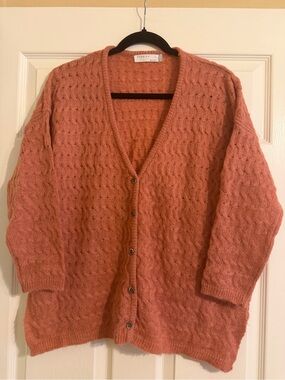 Lightweight Dusty Rose Knit Cardigan